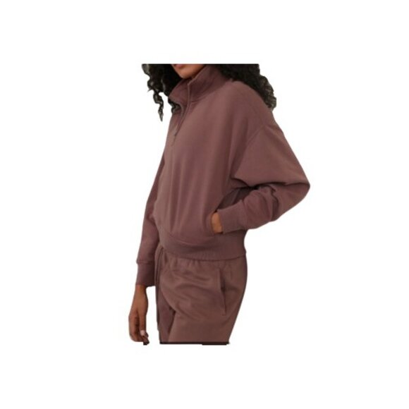 Athleta Women's XS Sweatshirt Mauve 1/4 Zip Fleece Pullover With Pockets - Picture 1 of 11